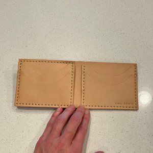 Bi-fold Wallet Natural Veg Tan Leather by Emil Erwin